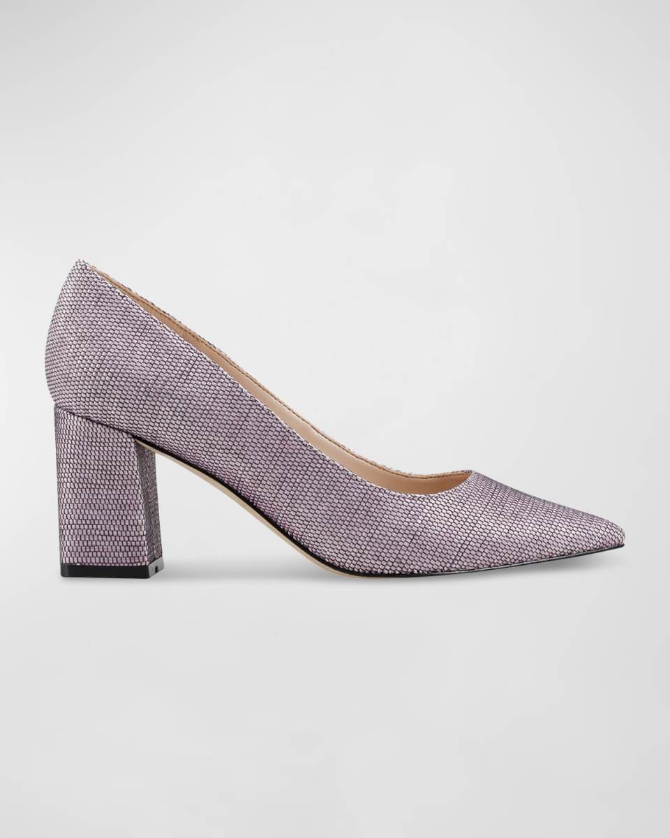 Zala16 Fabric Block-Heel Pumps
